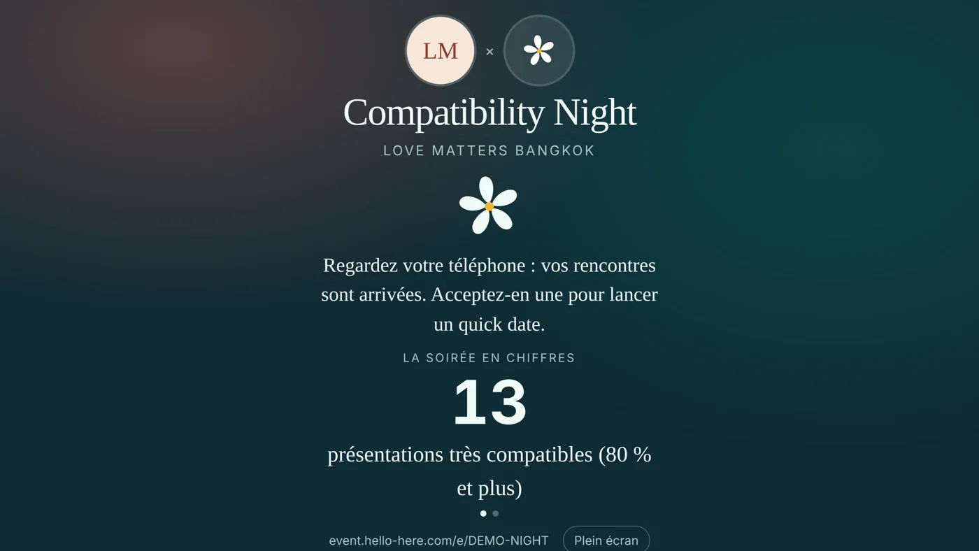 Écran géant en direct pendant la soirée