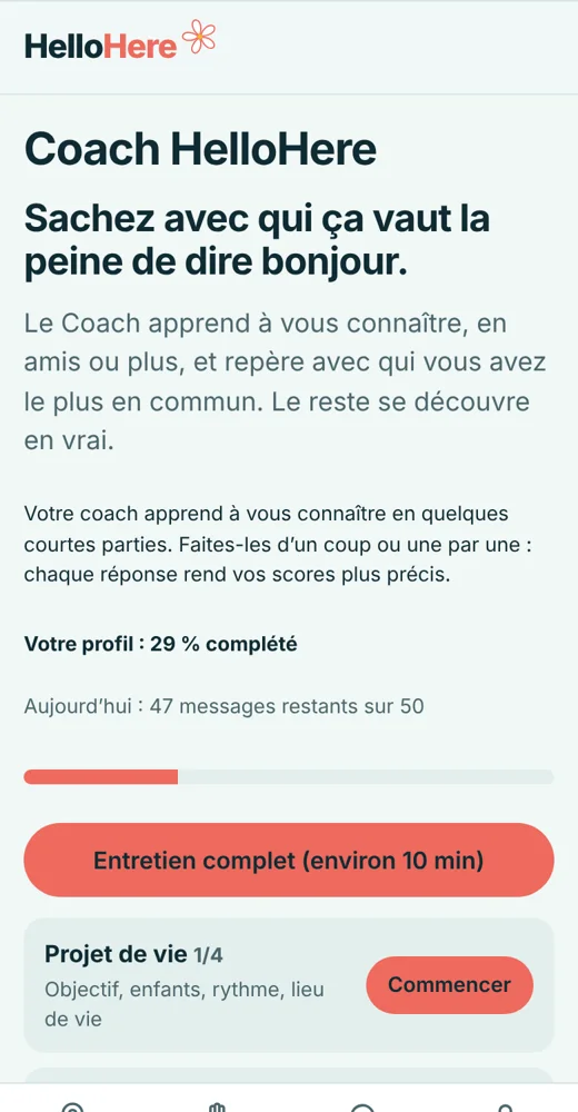 Le Coach IA de HelloHere